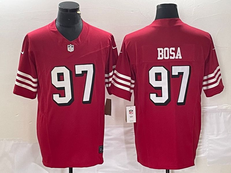 Men San Francisco 49ers #97 Bosa Nike Red Vapor Limited NFL Jersey style 1